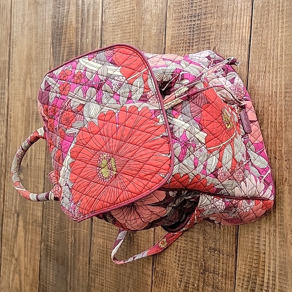 Vera Bradley Handbags - VERA BRADLEY small backpack purse pink red & burgundy - retired piece
